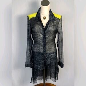 Emerson Semi Sheer Tunic Blouse SZ L